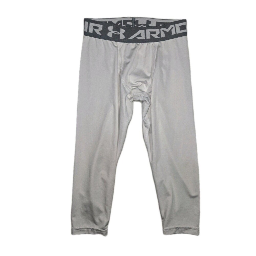 Under Armour Heatgear Leggings Pants White Boys Fitted Small